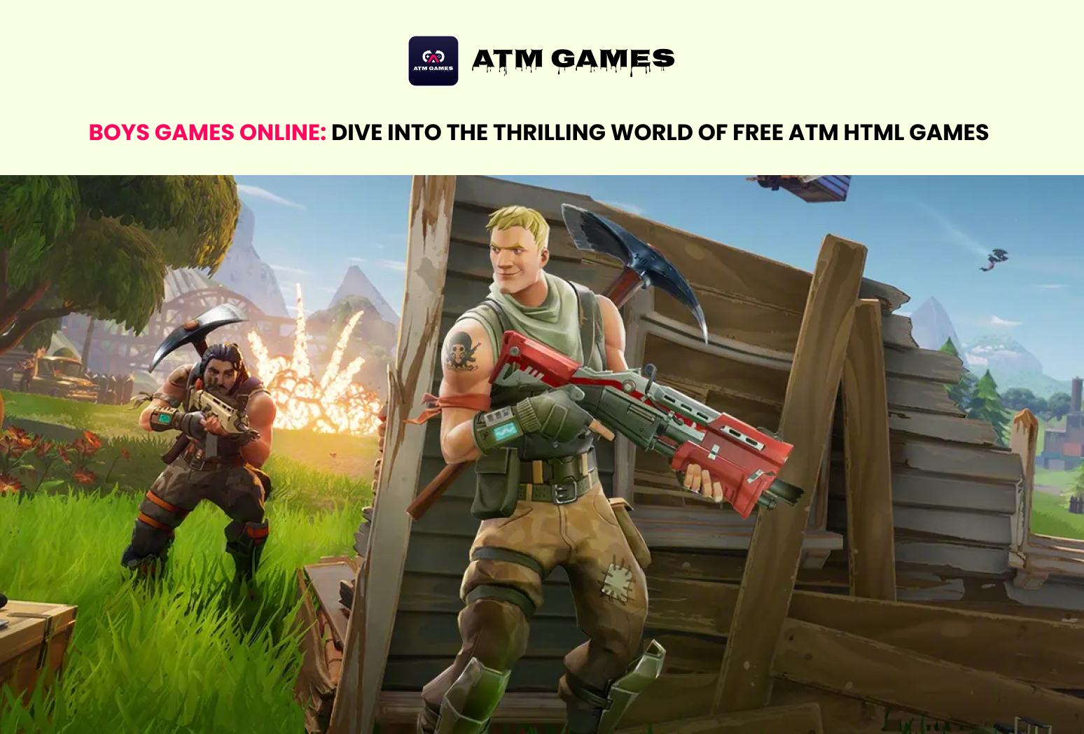 Boys Games Online: Dive into the Thrilling World of Free ATM HTML Games